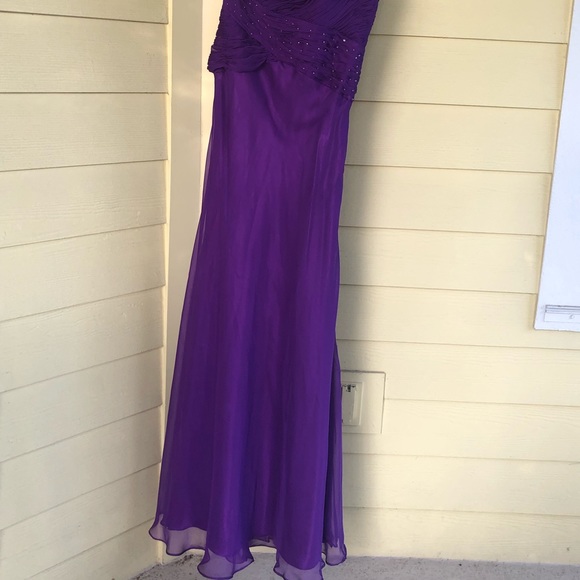 J&J Dresses Prettyflower One Shoulder Long Evening Party Gown